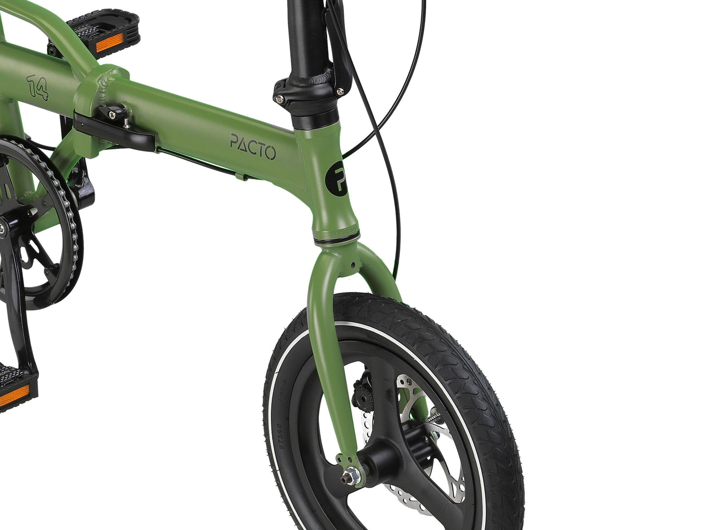 PACTO - 14 - Vouwfiets - Army green/ Zwart