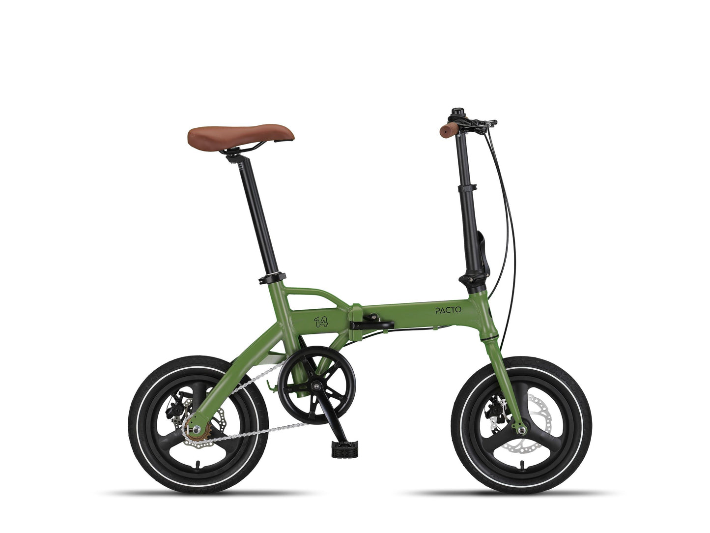 PACTO - 14 - Vouwfiets - Zwart/ Army Green